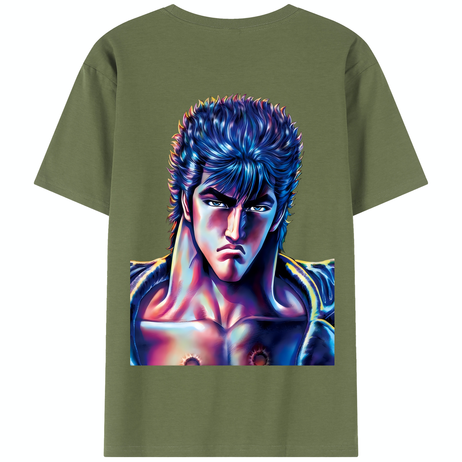 北斗の拳 Fist of the North Star 綿100％半袖Tシャツ（背面プリント）